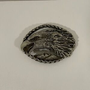 Eagle EJC Impressive 1995 Made In USA 3.5” Wide Pewter Belt Buckle